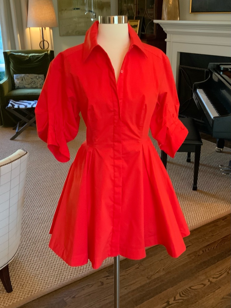 Jonathan Simkhai Red Mini Shirtwaist Dress